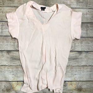 Theory Staple Minimalistic Office Pale Pink Blouse